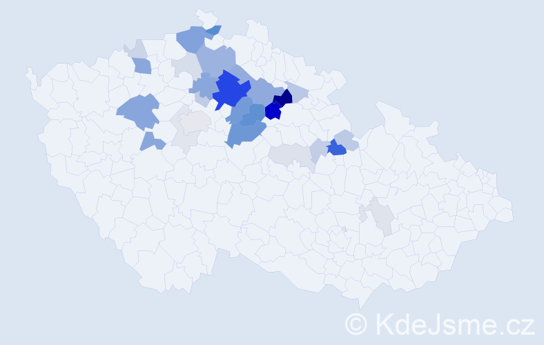 Příjmení: 'Čerychová', počet výskytů 95 v celé ČR