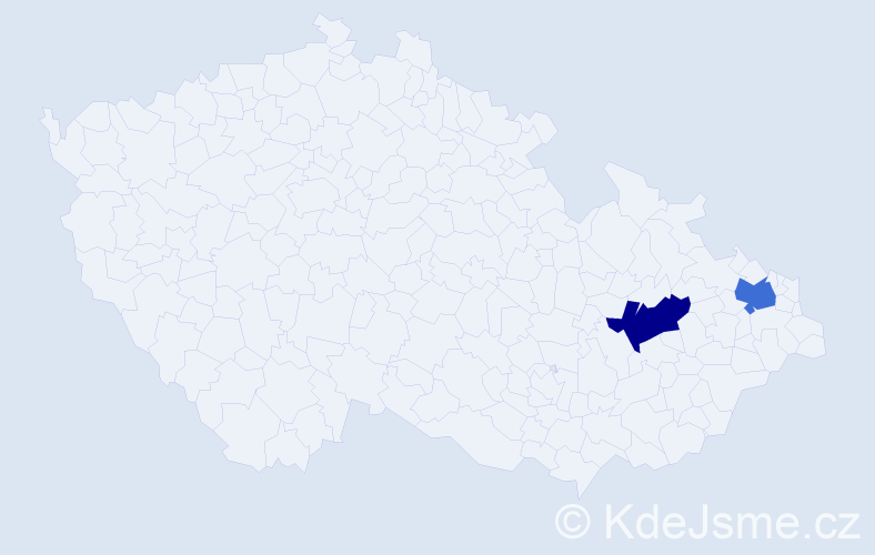 Příjmení: 'Vojačková', počet výskytů 2 v celé ČR