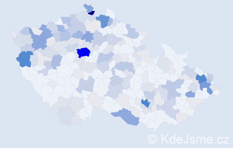 Příjmení: 'Danková', počet výskytů 591 v celé ČR