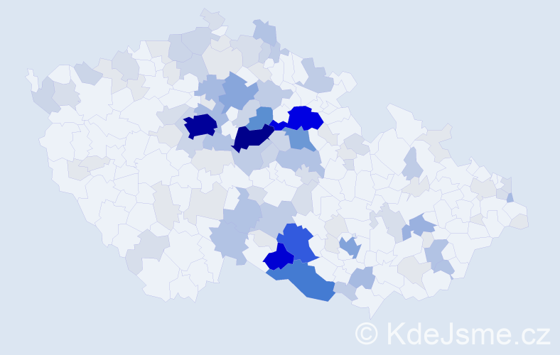Příjmení: 'Bulíček', počet výskytů 421 v celé ČR