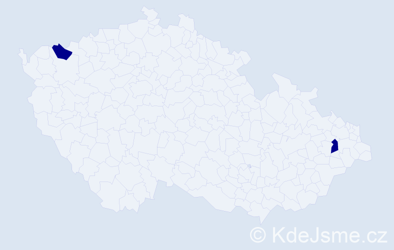 Příjmení: 'Rozsová', počet výskytů 2 v celé ČR