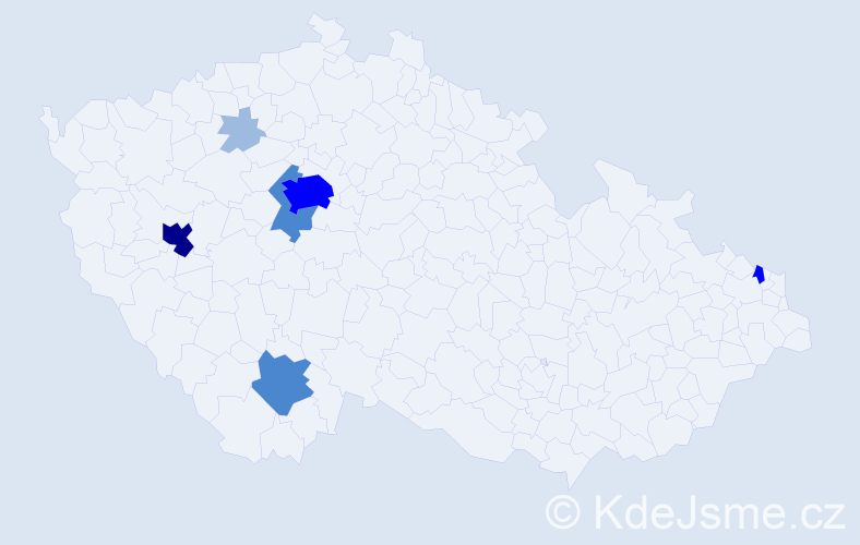 Příjmení: 'Medve', počet výskytů 15 v celé ČR
