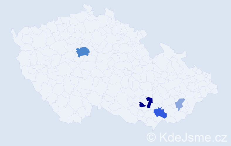 Příjmení: 'Devát', počet výskytů 11 v celé ČR