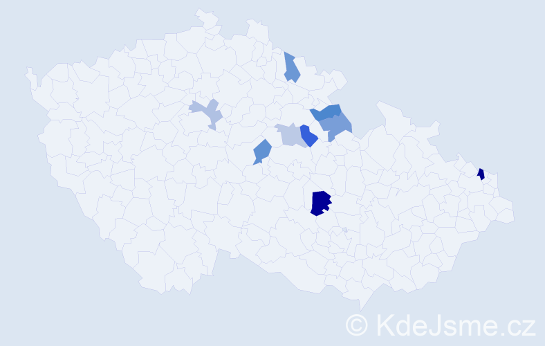 Příjmení: 'Dadíková', počet výskytů 12 v celé ČR