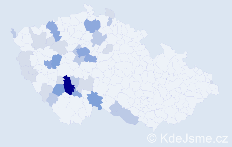 Příjmení: 'Málová', počet výskytů 86 v celé ČR
