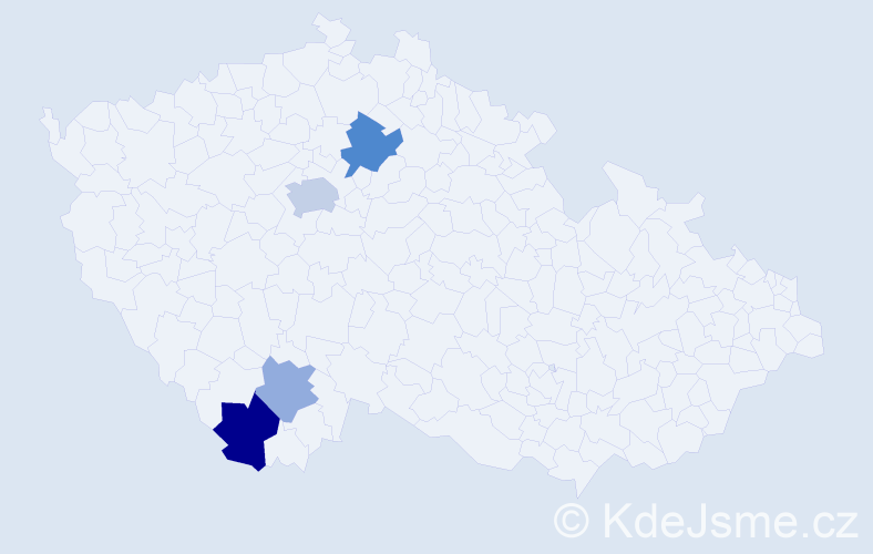 Příjmení: 'Rozvald', počet výskytů 8 v celé ČR