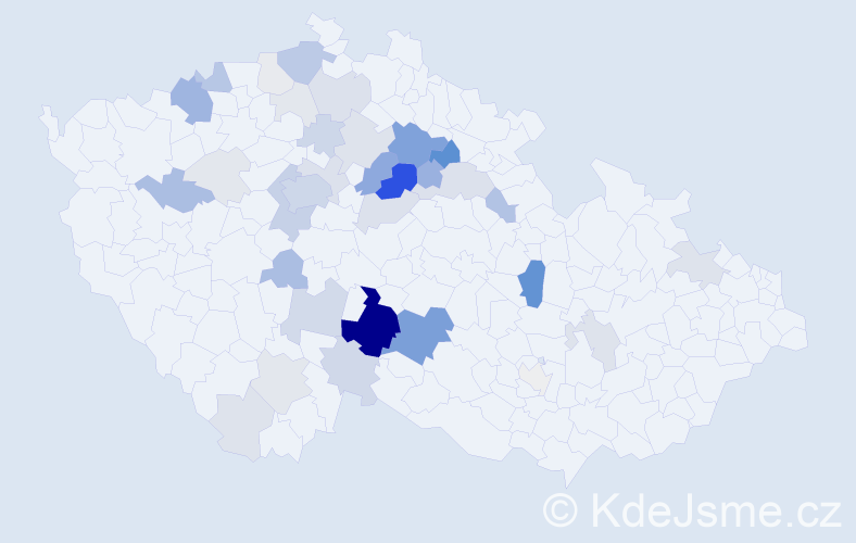 Příjmení: 'Římal', počet výskytů 172 v celé ČR