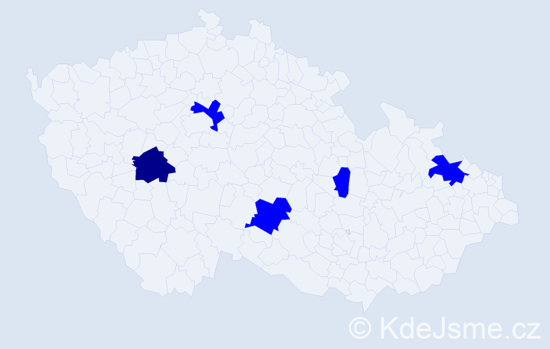 Příjmení: 'Pavlišák', počet výskytů 6 v celé ČR
