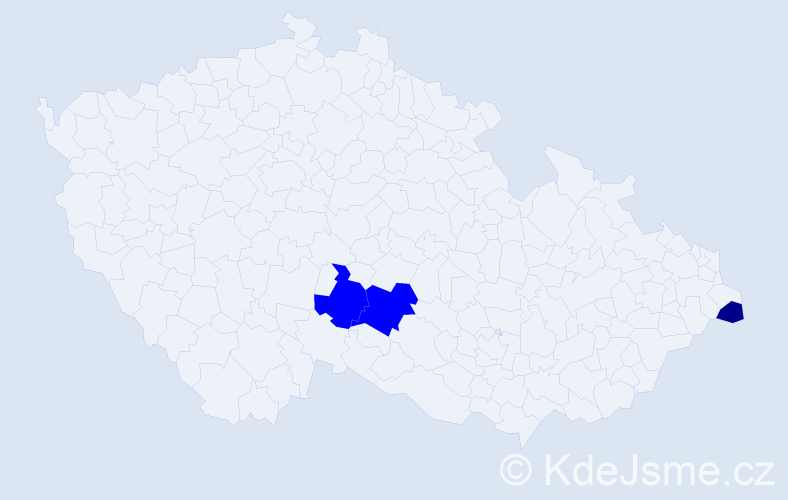 Příjmení: 'Kavuliak', počet výskytů 4 v celé ČR