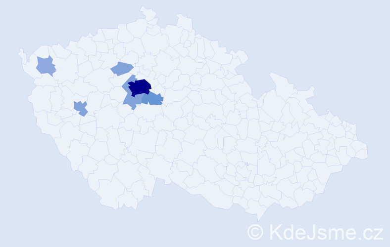 Příjmení: 'Flusserová', počet výskytů 18 v celé ČR