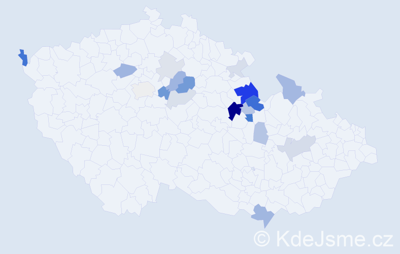 Příjmení: 'Víša', počet výskytů 51 v celé ČR