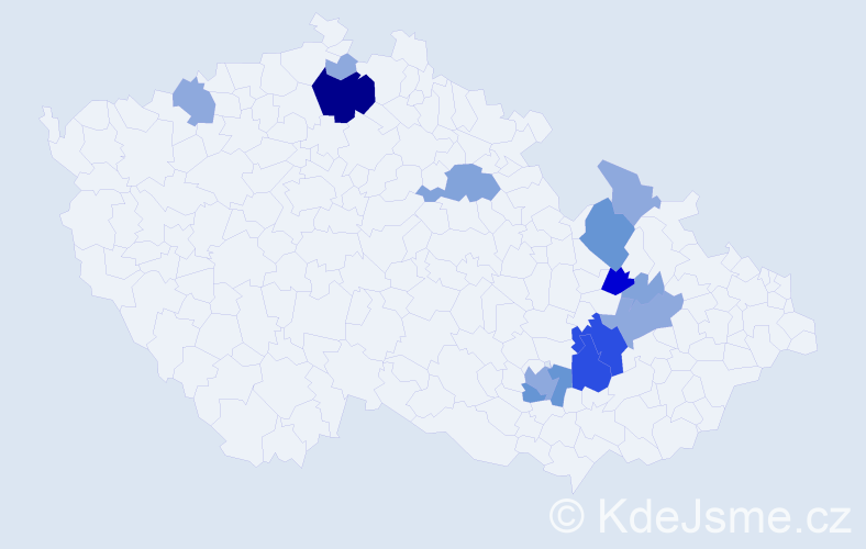 Příjmení: 'Libánková', počet výskytů 40 v celé ČR