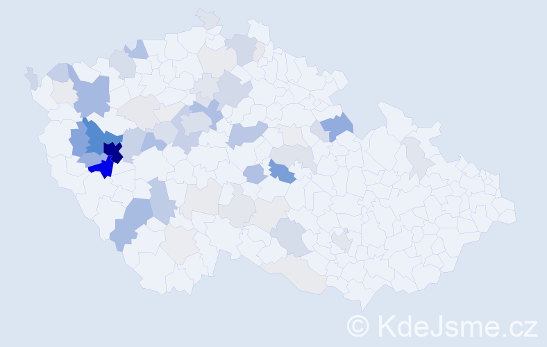 Příjmení: 'Ulč', počet výskytů 262 v celé ČR