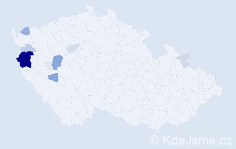 Příjmení: 'Terela', počet výskytů 25 v celé ČR