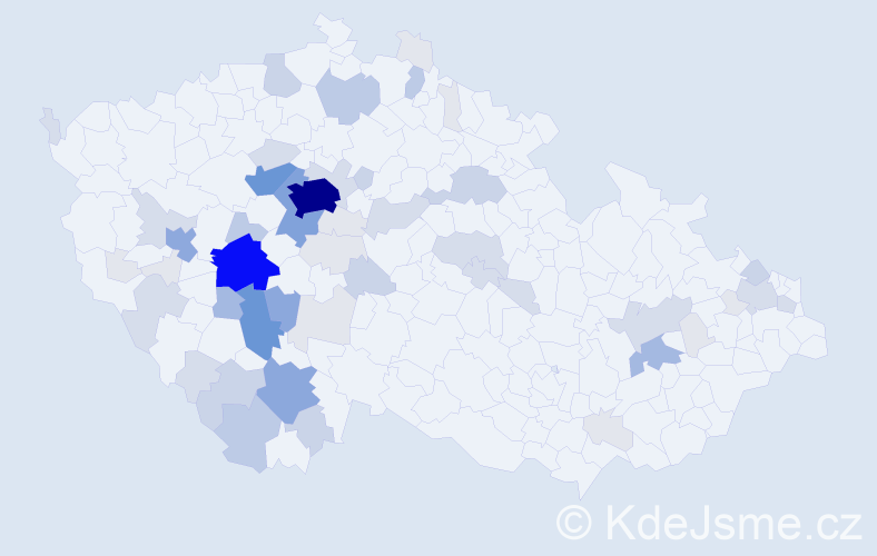 Příjmení: 'Teska', počet výskytů 215 v celé ČR