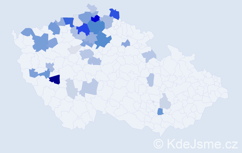 Příjmení: 'Reichelt', počet výskytů 131 v celé ČR