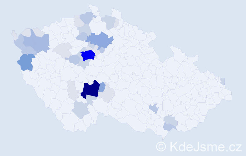 Příjmení: 'Kostroun', počet výskytů 130 v celé ČR
