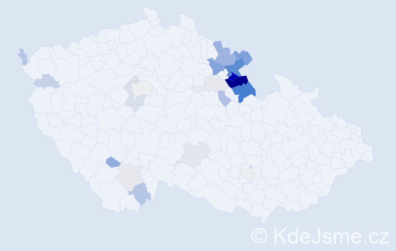 Příjmení: 'Effenberková', počet výskytů 58 v celé ČR