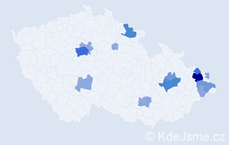 Příjmení: 'Retková', počet výskytů 46 v celé ČR