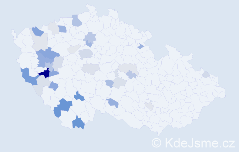 Příjmení: 'Hranáčová', počet výskytů 88 v celé ČR