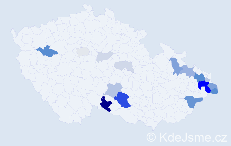 Příjmení: 'Rodková', počet výskytů 72 v celé ČR