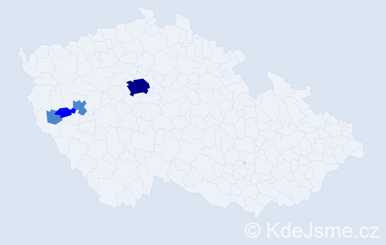 Příjmení: 'Kroyová', počet výskytů 7 v celé ČR