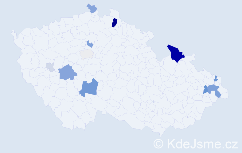 Příjmení: 'Bobko', počet výskytů 28 v celé ČR