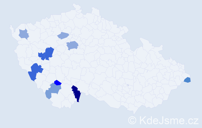 Příjmení: 'Skočná', počet výskytů 32 v celé ČR