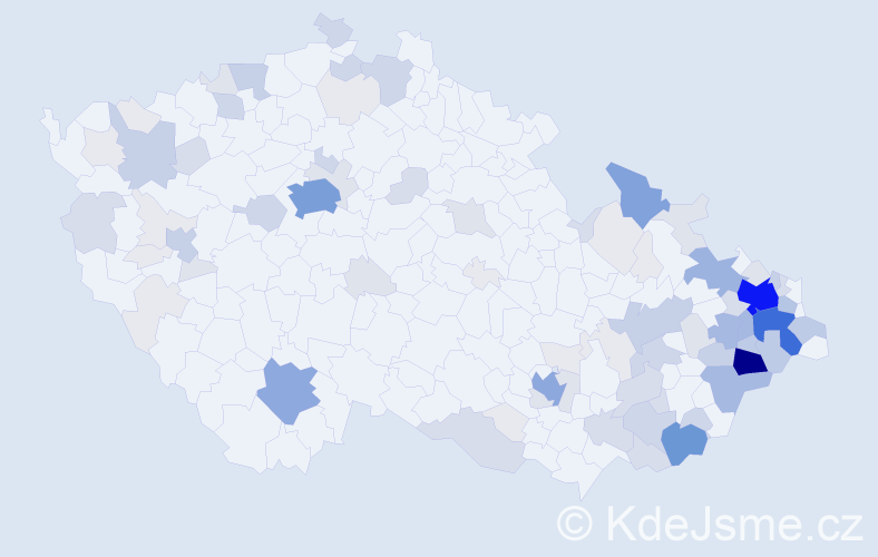 Příjmení: 'Kubáň', počet výskytů 403 v celé ČR