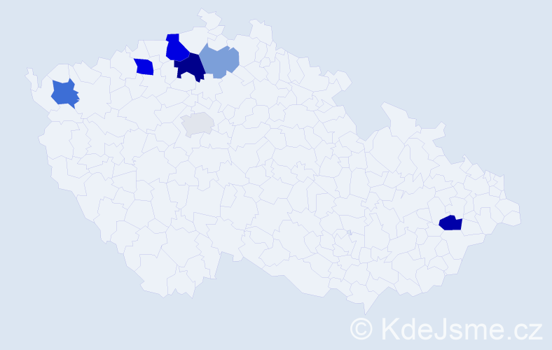 Příjmení: 'Salak', počet výskytů 16 v celé ČR