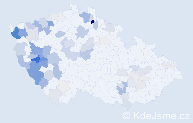 Příjmení: 'Vozka', počet výskytů 257 v celé ČR