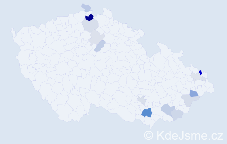 Příjmení: 'Ryl', počet výskytů 34 v celé ČR