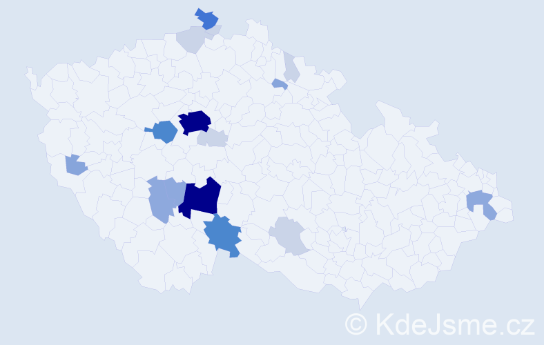 Příjmení: 'Tejnor', počet výskytů 62 v celé ČR