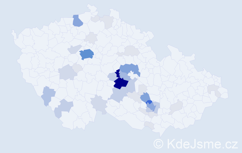 Příjmení: 'Dundáčková', počet výskytů 134 v celé ČR