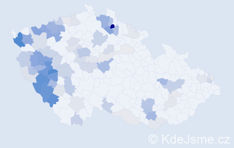 Příjmení: 'Vozková', počet výskytů 273 v celé ČR