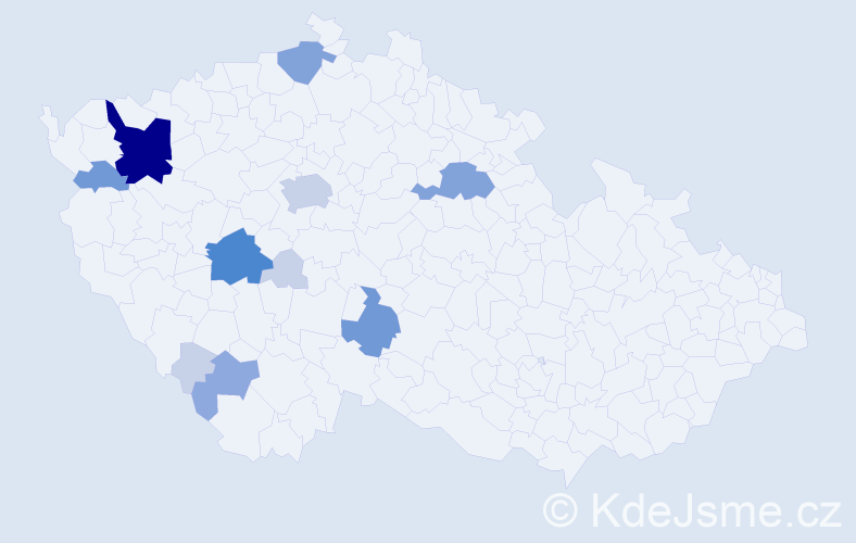 Příjmení: 'Kokštein', počet výskytů 37 v celé ČR