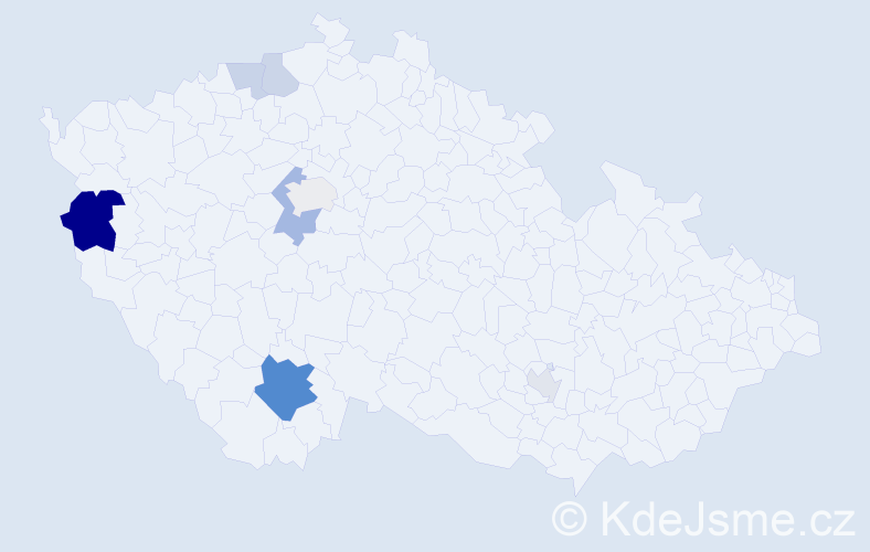 Příjmení: 'Krafl', počet výskytů 18 v celé ČR