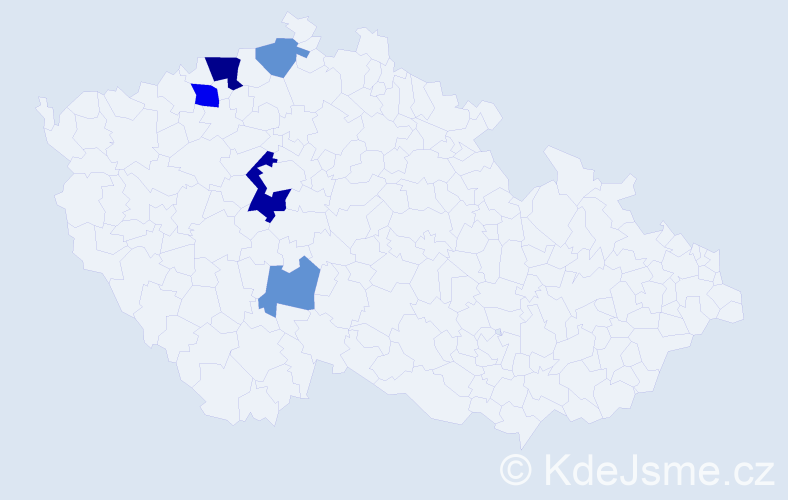 Příjmení: 'Wanieová', počet výskytů 10 v celé ČR