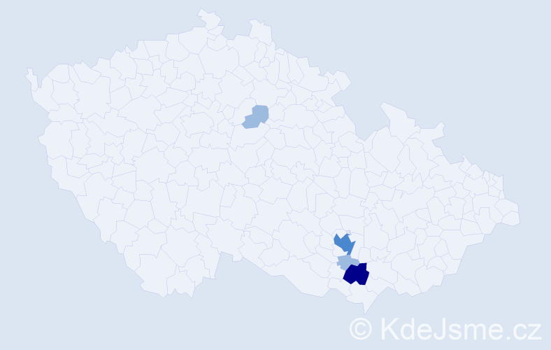 Příjmení: 'Citterbard', počet výskytů 8 v celé ČR