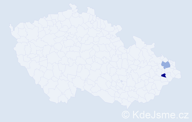 Příjmení: 'Radvaňová', počet výskytů 3 v celé ČR