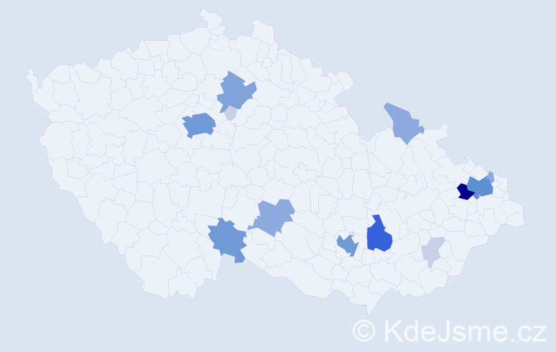 Příjmení: 'Gurka', počet výskytů 47 v celé ČR