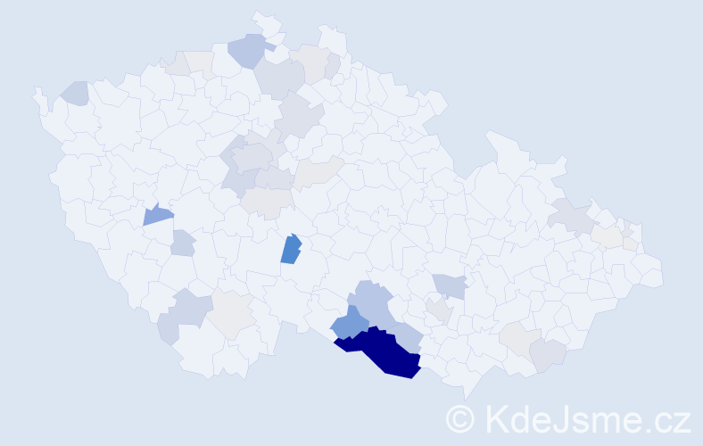 Příjmení: 'Peřinka', počet výskytů 163 v celé ČR