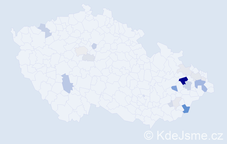 Příjmení: 'Babulíková', počet výskytů 43 v celé ČR