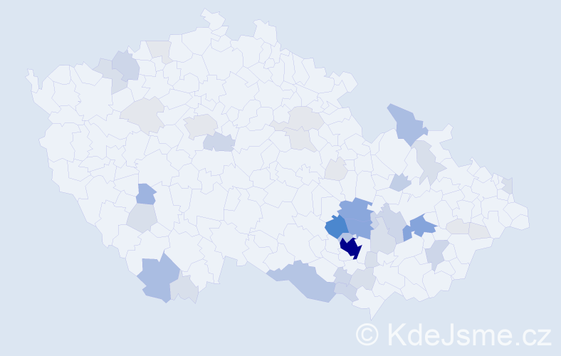 Příjmení: 'Doušková', počet výskytů 166 v celé ČR