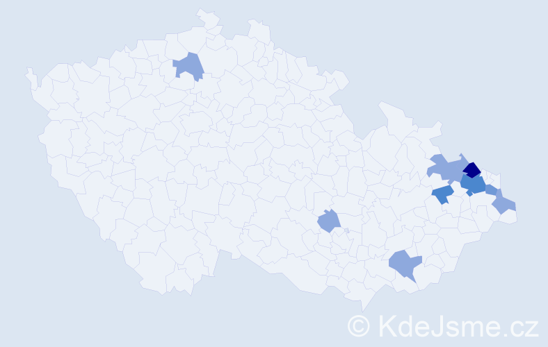 Příjmení: 'Krokerová', počet výskytů 27 v celé ČR