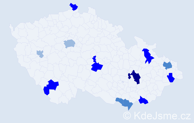Příjmení: 'Dubravec', počet výskytů 30 v celé ČR