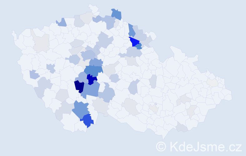 Příjmení: 'Čeněk', počet výskytů 217 v celé ČR