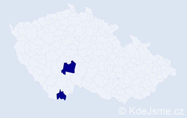 Příjmení: 'Irod', počet výskytů 2 v celé ČR