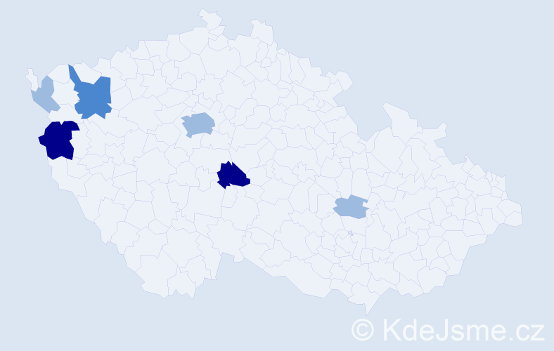 Příjmení: 'Stocker', počet výskytů 13 v celé ČR