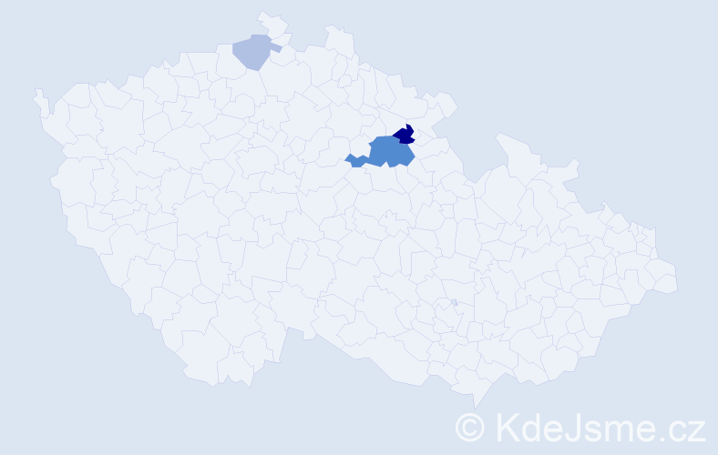 Příjmení: 'Bardisová', počet výskytů 8 v celé ČR